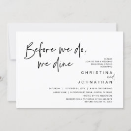 のリハ結婚ーサルディナー、前に私たちは食事をする 招待状