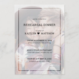 のリハ結婚ーサル写真ミニマルタイポグラフィ 招待状
