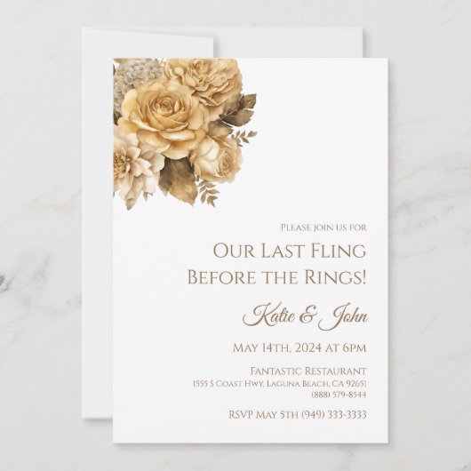 のリハ結婚ーサル招待状ニュートラルブーケホワイト 招待状 (正面)