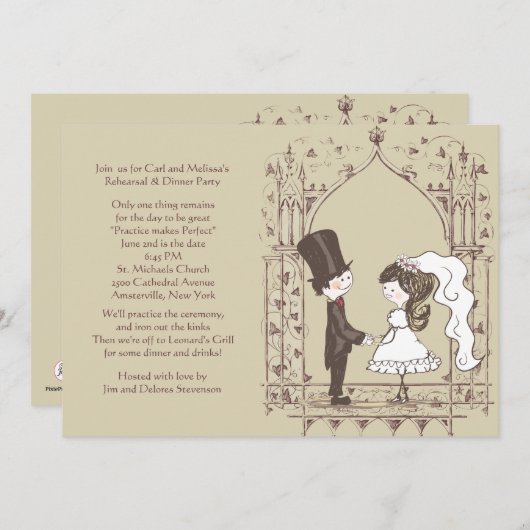 のリハ結婚ーサル招待状 招待状 (正面/裏面)