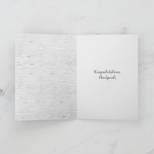 のリボン結婚ハートを樺の木カードに挿入 カード (内部)