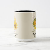 のリラックスひまわり引用文 ツートーンマグカップ (中央)