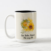 のリラックスひまわり引用文 ツートーンマグカップ (左)