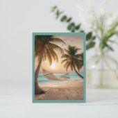 のリラックスハンモックのビーチ ポストカード (スタンド正面)