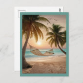 のリラックスハンモックのビーチ ポストカード (正面/裏面)