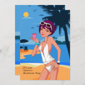 のリラックスビーチバチェロレッテ投資 招待状 (正面/裏面)
