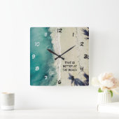 のリラックスビーチ時計 スクエア壁時計 (ホーム)