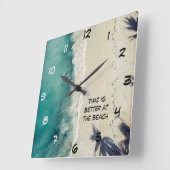 のリラックスビーチ時計 スクエア壁時計 (傾斜)