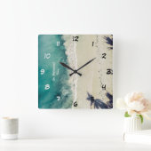 のリラックス定年時計 スクエア壁時計 (ホーム)