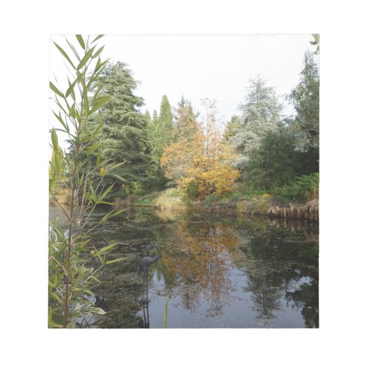 のリラックス庭のシーン写真、美しい木… ノートパッド (正面)