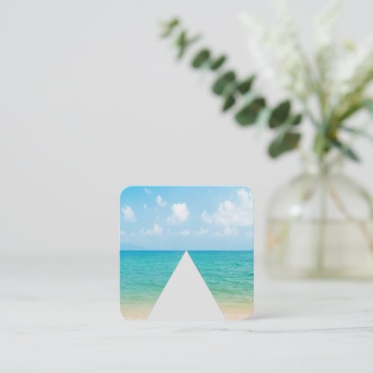 のリラックス業務 スクエア名刺 (スタンド正面)