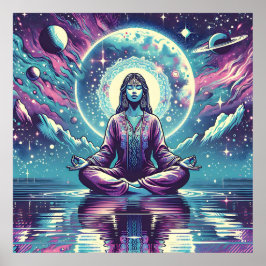 のリラックス瞑想宇宙と反射 ポスター