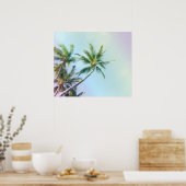 のリラックス虹色のヤシの木 ポスター (キッチン)