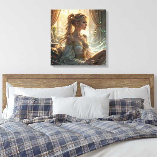 のリラックス魔法環境での時間 キャンバスプリント (インサイチュ (寝室))