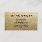 のリラックス黒と金ゴールドの蓮の花の名刺 名刺 (裏面)