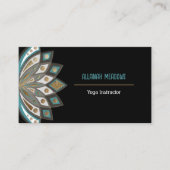 のリラックス黒と金ゴールドの蓮の花の名刺 名刺 (正面)