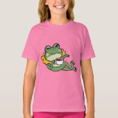 のリラックスGreen Frog Tea Lover Shirt - ユニーク Desig Tシャツ (正面)