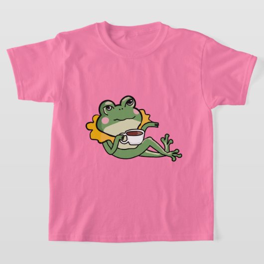 のリラックスGreen Frog Tea Lover Shirt - ユニーク Desig Tシャツ (レイダウン)