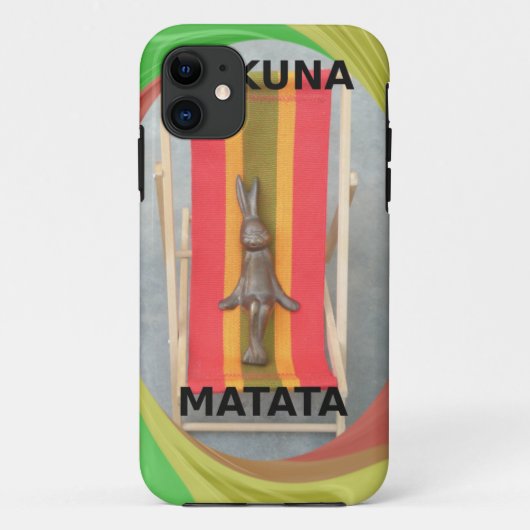 のリラックスRabbit Hakuna Matataベクトルアートワーク Case-Mate iPhoneケース (裏面)