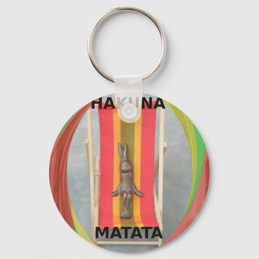 のリラックスRabbit Vector Artworkプリントデザイン キーホルダー (正面)