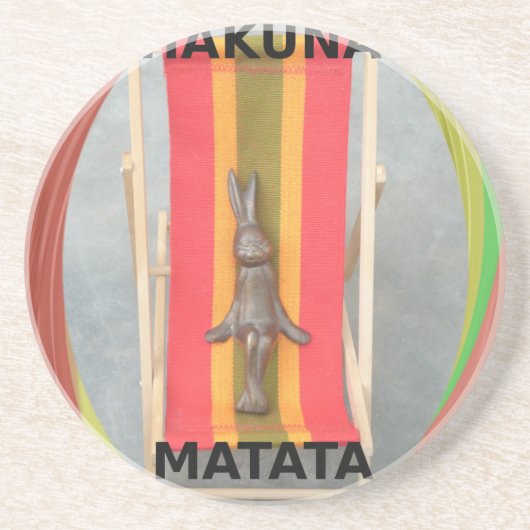 のリラックスRabbit Vector Artworkプリントデザイン コースター (正面)