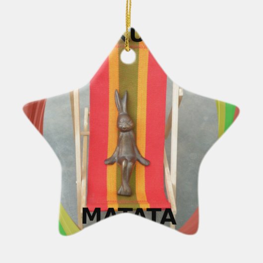 のリラックスRabbit Vector Artworkプリントデザイン セラミックオーナメント (正面)