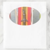 のリラックスRabbit Vector Artworkプリントデザイン 楕円形シール (バッグ)