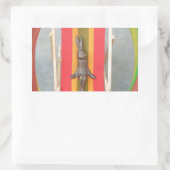 のリラックスRabbit Vector Artworkプリントデザイン 長方形シール (バッグ)