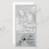 のリングや輪結婚たった今結婚しました発表写真カード 案内状 (正面/裏面)