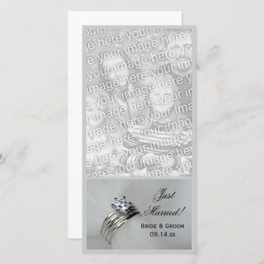 のリングや輪結婚たった今結婚しました発表写真カード 案内状 (正面/裏面)