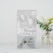 のリングや輪結婚たった今結婚しました発表写真カード 案内状 (スタンド正面)