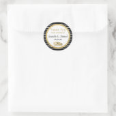 のリングや輪結婚とグリッターありがとうステッカー ラウンドシール (バッグ)