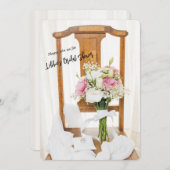 のリングや輪結婚オンホワイトピローブライダルシャワー招待状 招待状 (正面/裏面)