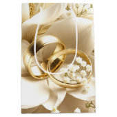 のリングや輪結婚オンマグノリアフラワー ミディアムペーパーバッグ (正面)