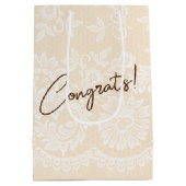 のリングや輪結婚オンマグノリアフラワー ミディアムペーパーバッグ (裏面)