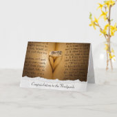 のリングや輪結婚ハートの影と引き裂かれたエッジ カード (黄色い花)