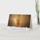 のリングや輪結婚ハートの影と引き裂かれたエッジ カード (正面)