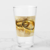 のリングや輪結婚リングや輪ラブロマンチックな運命の運命 タンブラーグラス (正面)