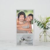 のリングや輪結婚婚約発表写真カード 案内状 (スタンド正面)