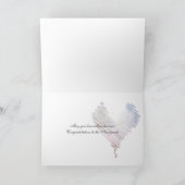 のリング結婚とバラ花びら カード (内部)