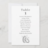 のリング結婚テーブル番号座席表 招待状 (正面)