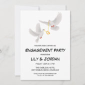 のリング結婚漫画婚約で鳩 招待状 (正面)