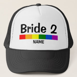 のレインボー結婚フラグバナー花嫁2名 キャップ