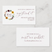 のレジス結婚トリカードひまわりバーガンディバラ エンクロージャーカード (正面/裏面)