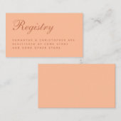 のレジス結婚トリート桃の茶色のシンプル囲いカード エンクロージャーカード (正面/裏面)