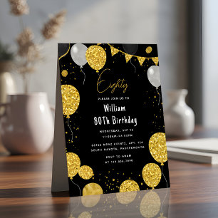 のレトロおもしろい大人のユーモア幸せなシック80誕生日 招待状