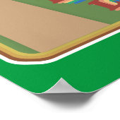 のレトロぶら下がったスロッススローダウンおもしろいモットー ポスター (角)