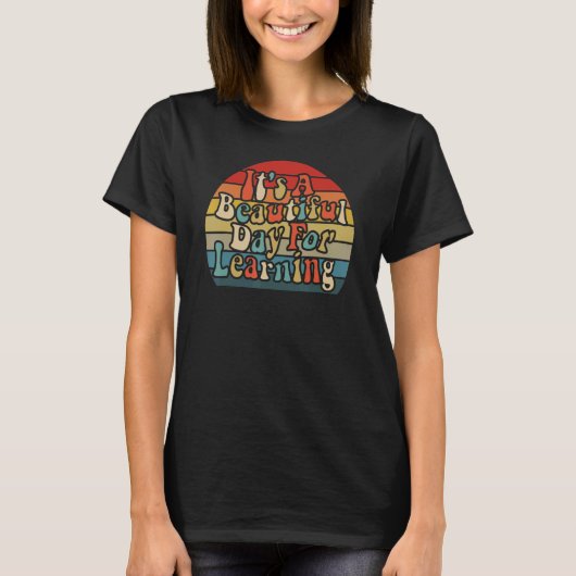 のレトロ先生ス学ッドの美しい日 Tシャツ (正面)