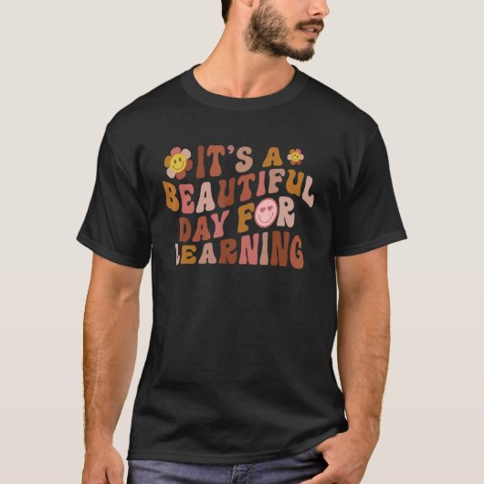 のレトロ先生ス学ッドの美しい日 Tシャツ (正面)
