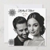 のレトロ結婚スタイルモノクロ写真 招待状 (正面)